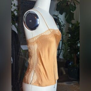 A.L.C. Viscose Lace-Trim Camisole (Color: Tawny, Size 0)